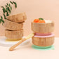 Schönes 4 teiliges Baby Bambus Kindergeschirr Set mit süßen Motiven